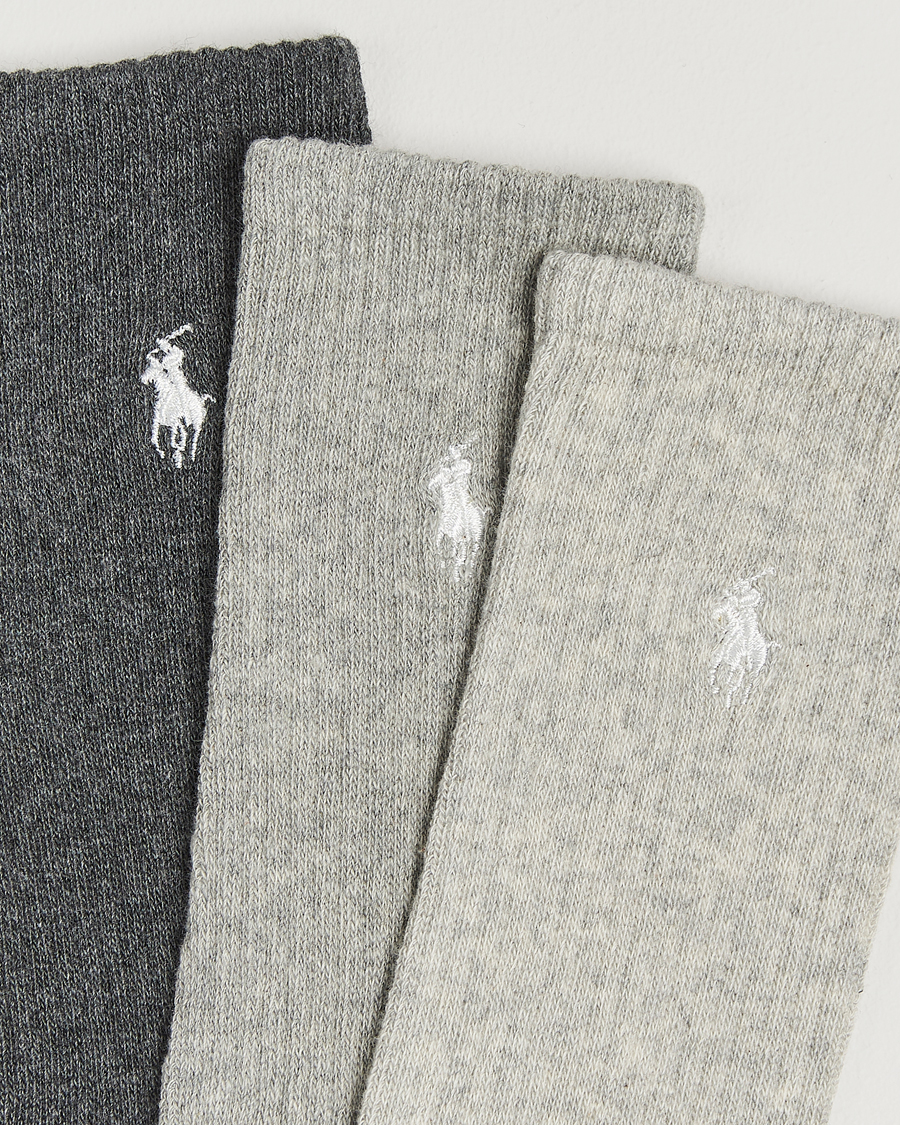 Mies | Alusvaatteet | Polo Ralph Lauren | 3-Pack Rib Cotton Sock Grey