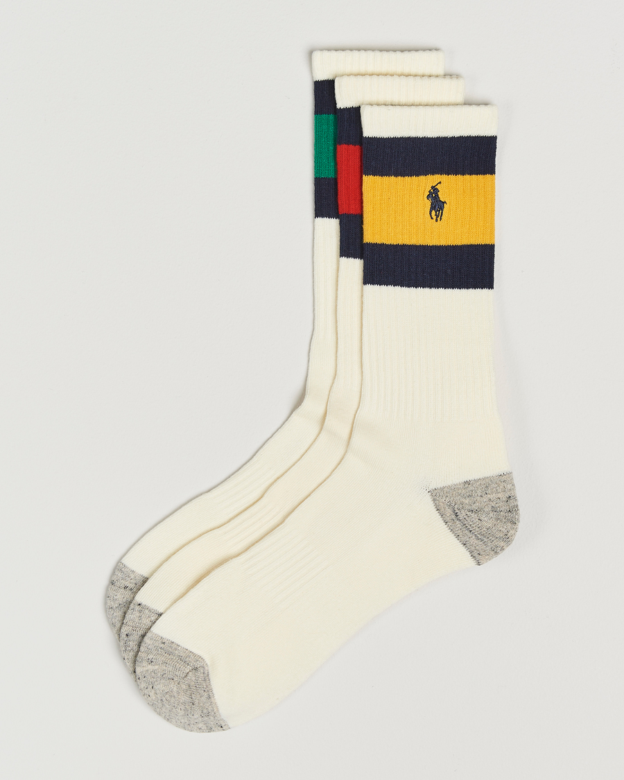 Mies | Alusvaatteet | Polo Ralph Lauren | 3-Pack Sport Stripe Socks White