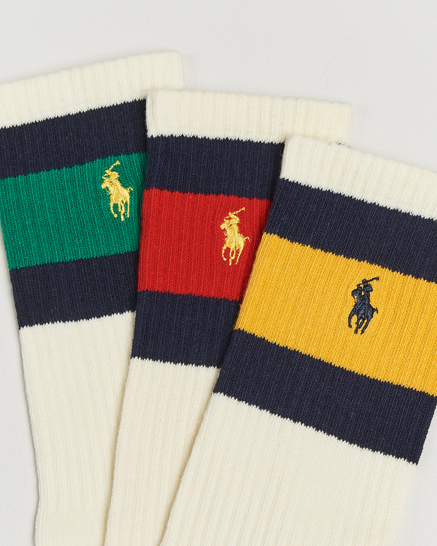 Mies | Alusvaatteet | Polo Ralph Lauren | 3-Pack Sport Stripe Socks White
