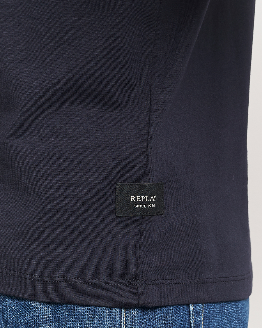 Mies | T-paidat | Replay | Tonal Logo Crew Neck T-Shirt Navy