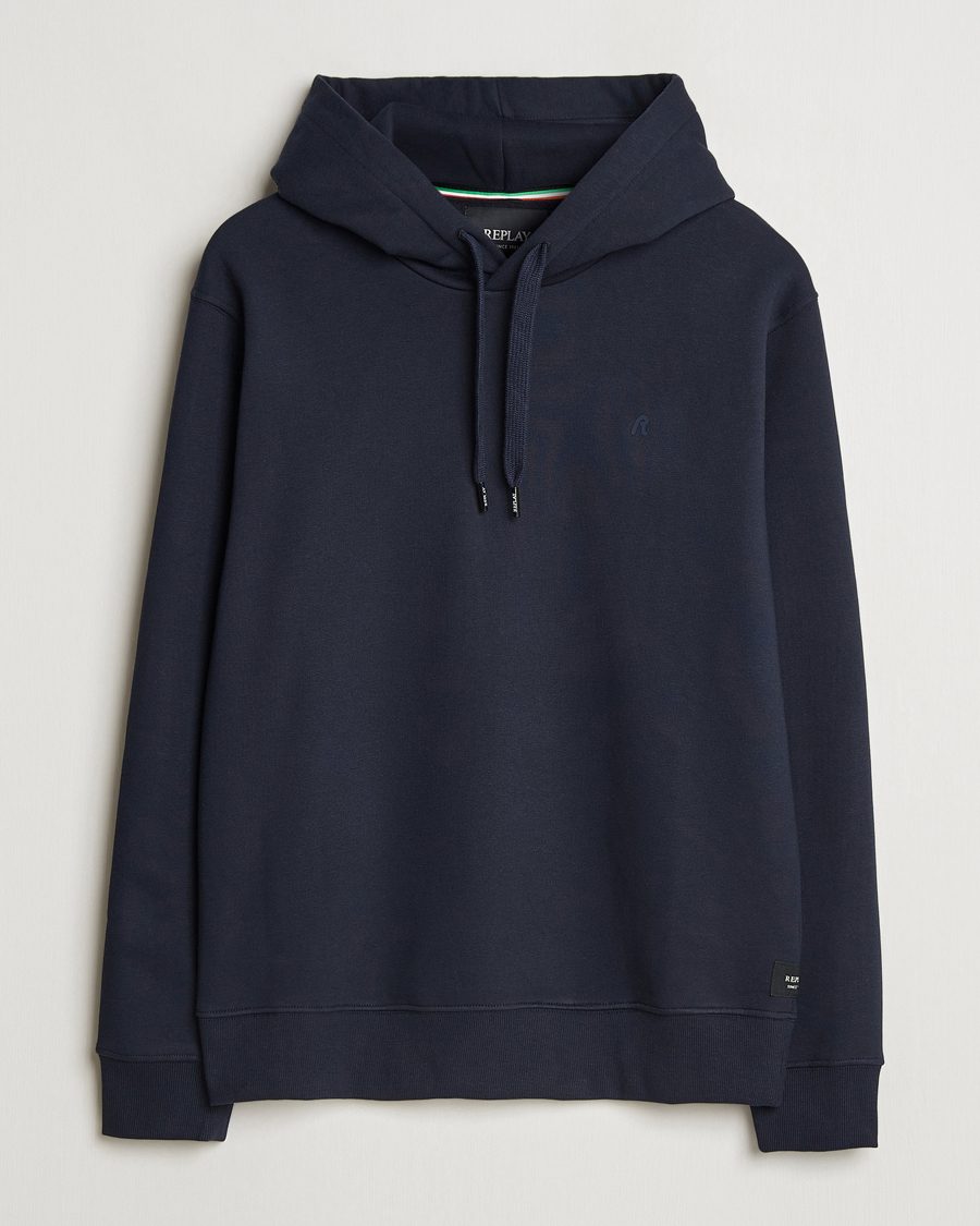 Mies | Puserot | Replay | Tonal Logo Hoodie Navy