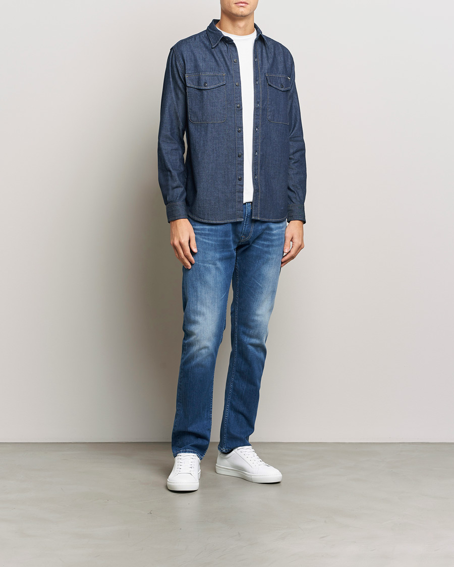 Mies | Kauluspaidat | Replay | Denim Shirt Dark Blue
