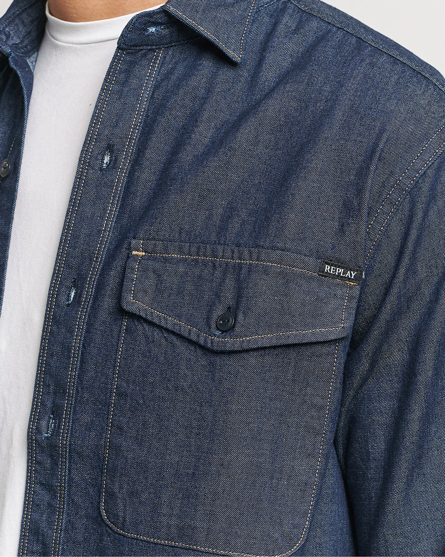 Mies | Kauluspaidat | Replay | Denim Shirt Dark Blue