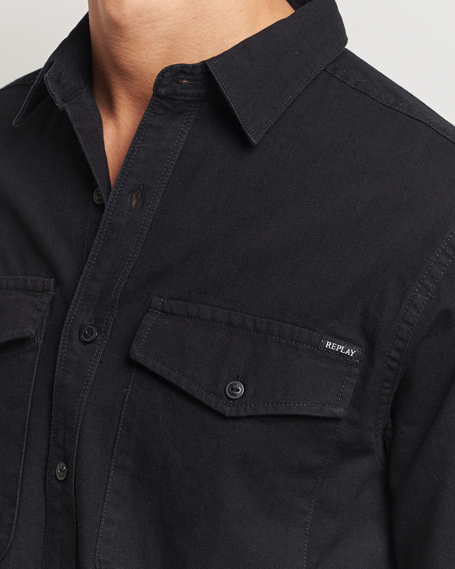 Mies | Kauluspaidat | Replay | Denim Shirt Washed Black