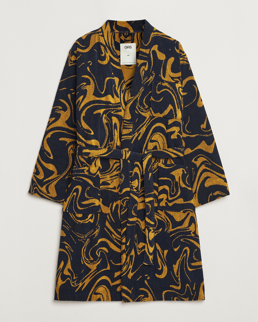 Mies | Yöpuvut ja kylpytakit | OAS | Marble Robe Black/Yellow