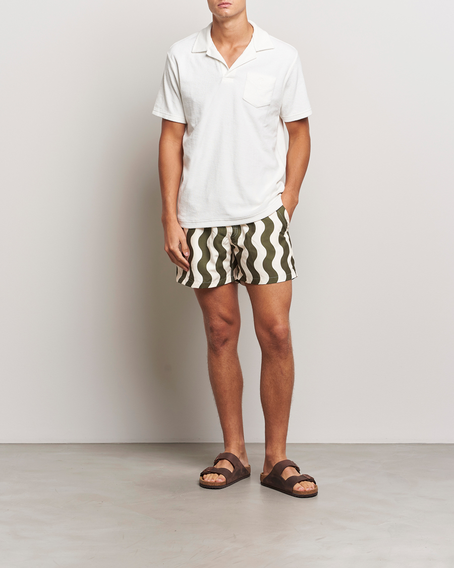 Mies | Uimahousut | OAS | Forest Waver Swim Shorts Green/White