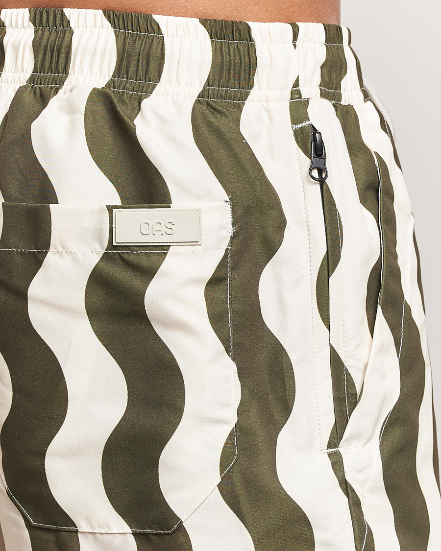 Mies | Uimahousut | OAS | Forest Waver Swim Shorts Green/White