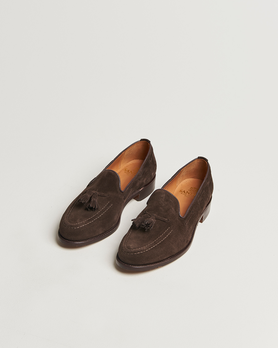 Mies | Sanders Finschley Suede Tassel Loafer Chocolate | Sanders | Finschley Suede Tassel Loafer Chocolate