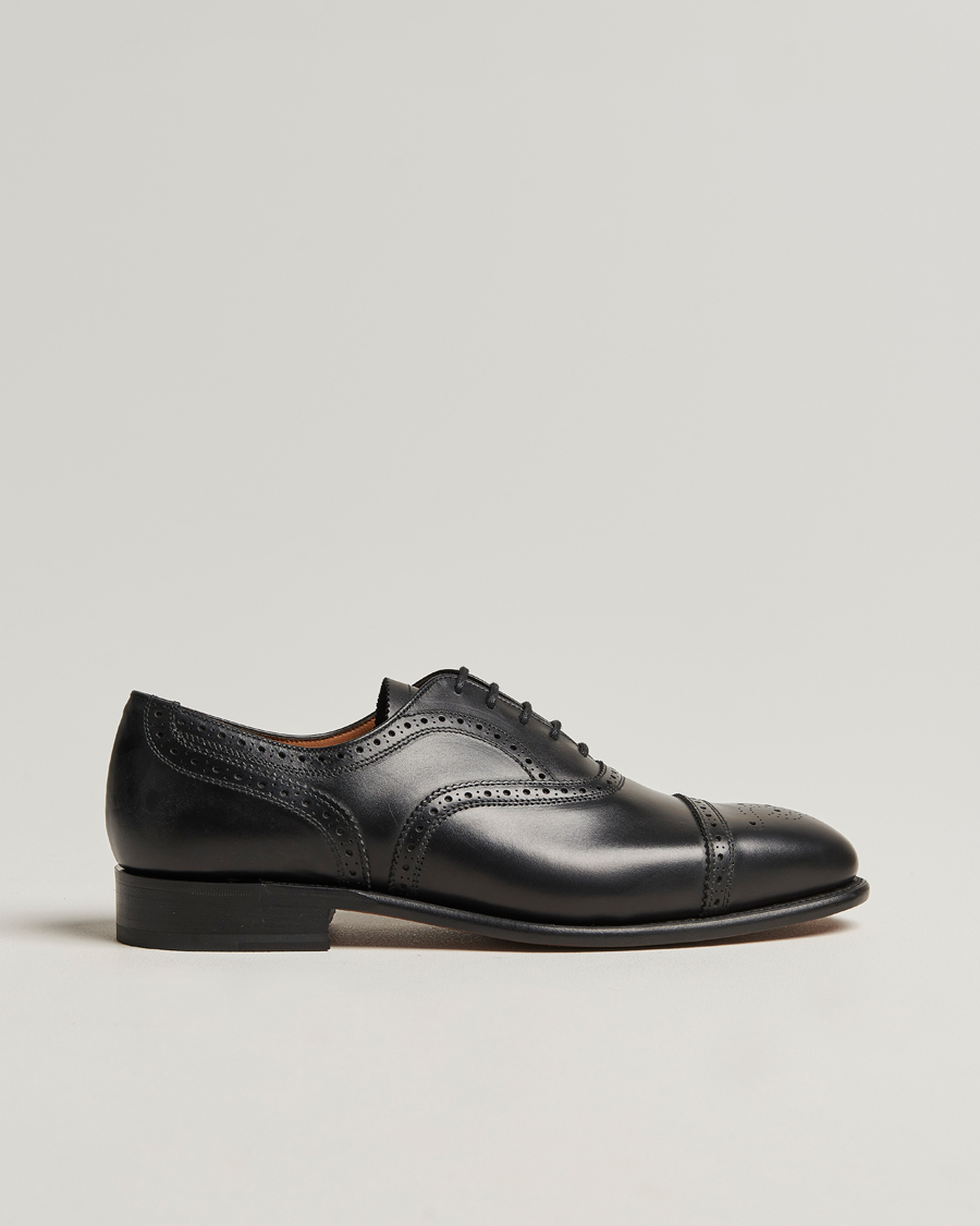 Mies | Sanders Moorgate Calf Semi Brogue Oxford Black | Sanders | Moorgate Calf Semi Brogue Oxford Black