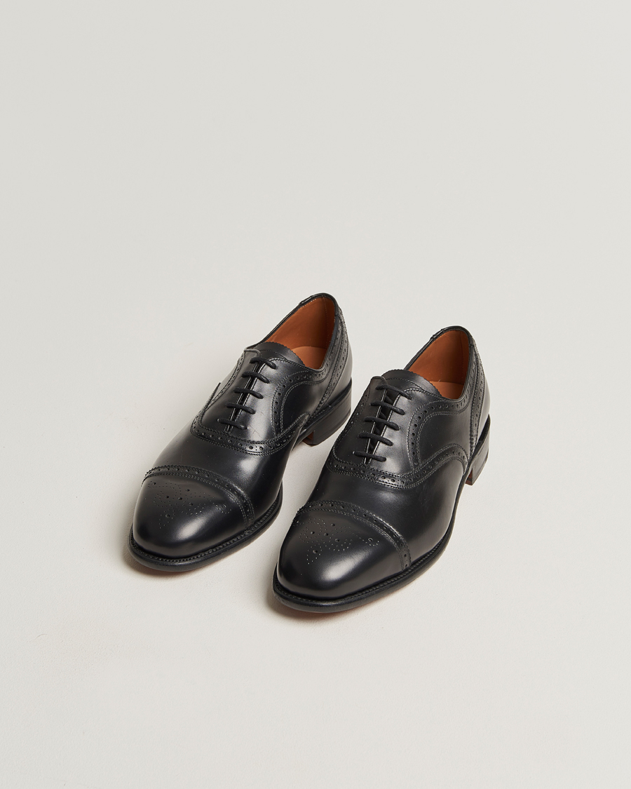 Mies | Sanders Moorgate Calf Semi Brogue Oxford Black | Sanders | Moorgate Calf Semi Brogue Oxford Black