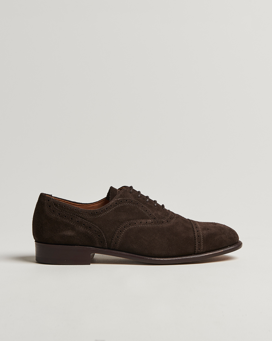 Mies | Sanders Moorgate Suede Semi Brogue Chocolate | Sanders | Moorgate Suede Semi Brogue Chocolate