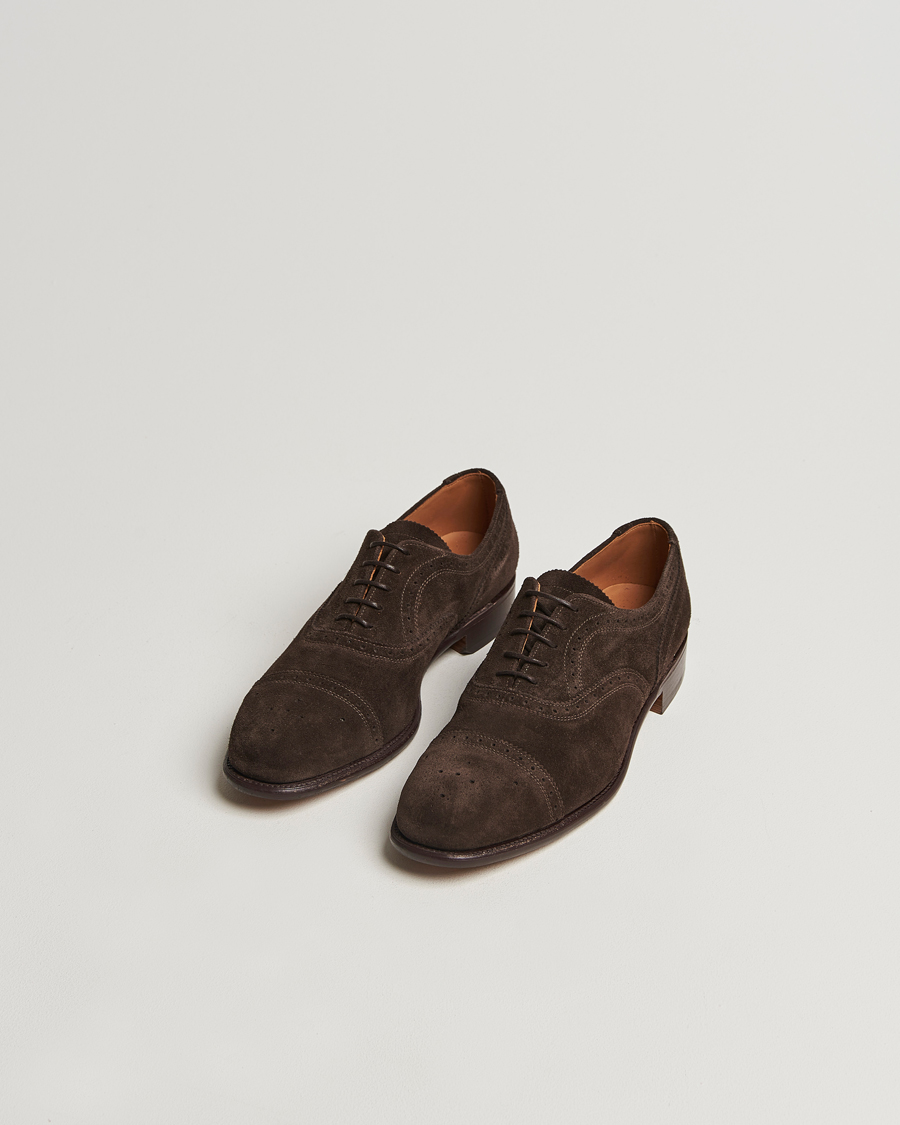 Mies | Sanders Moorgate Suede Semi Brogue Chocolate | Sanders | Moorgate Suede Semi Brogue Chocolate