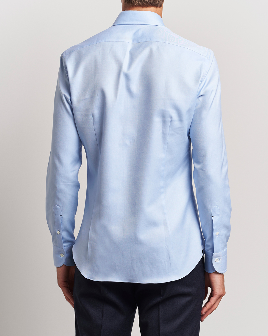 Mies | Kauluspaidat | Mazzarelli | Soft Twill Button Down Shirt Light Blue