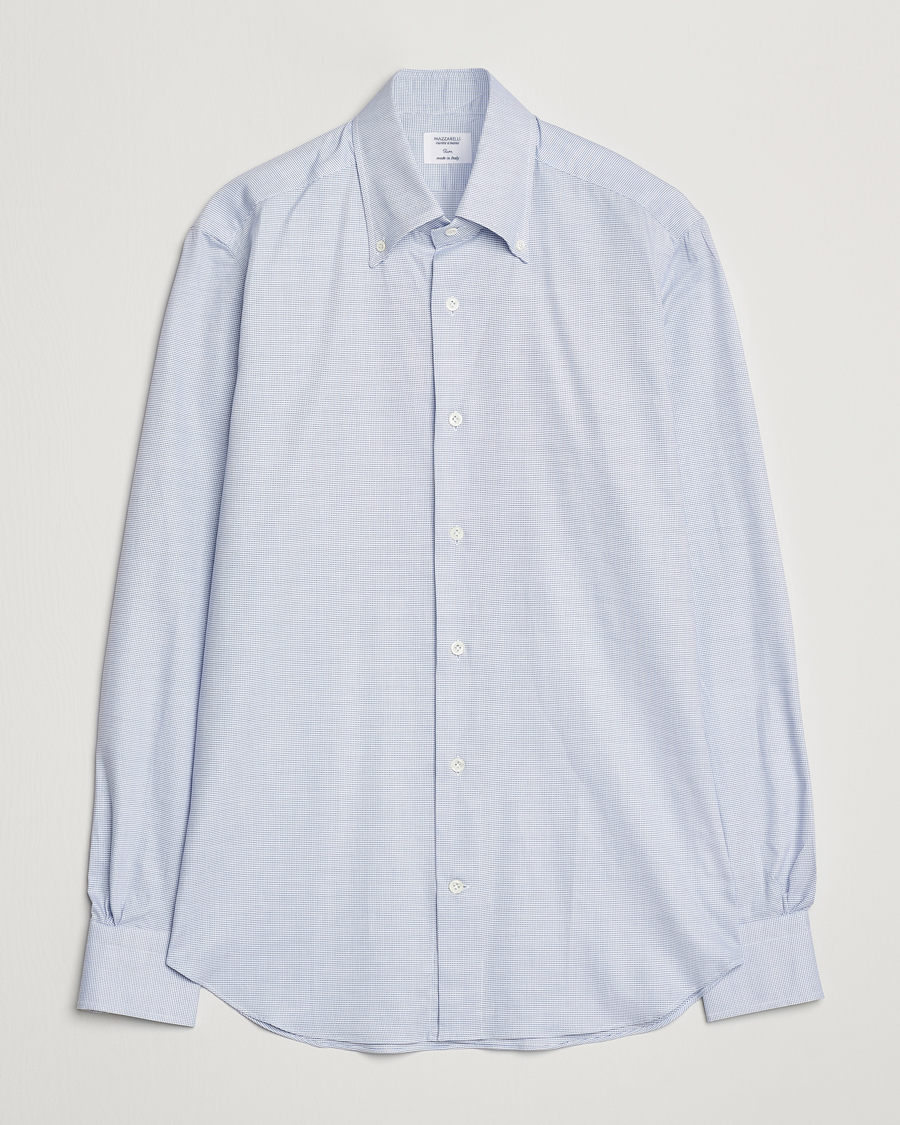 Mies | Kauluspaidat | Mazzarelli | Soft Cotton Button Down Shirt Light Blue