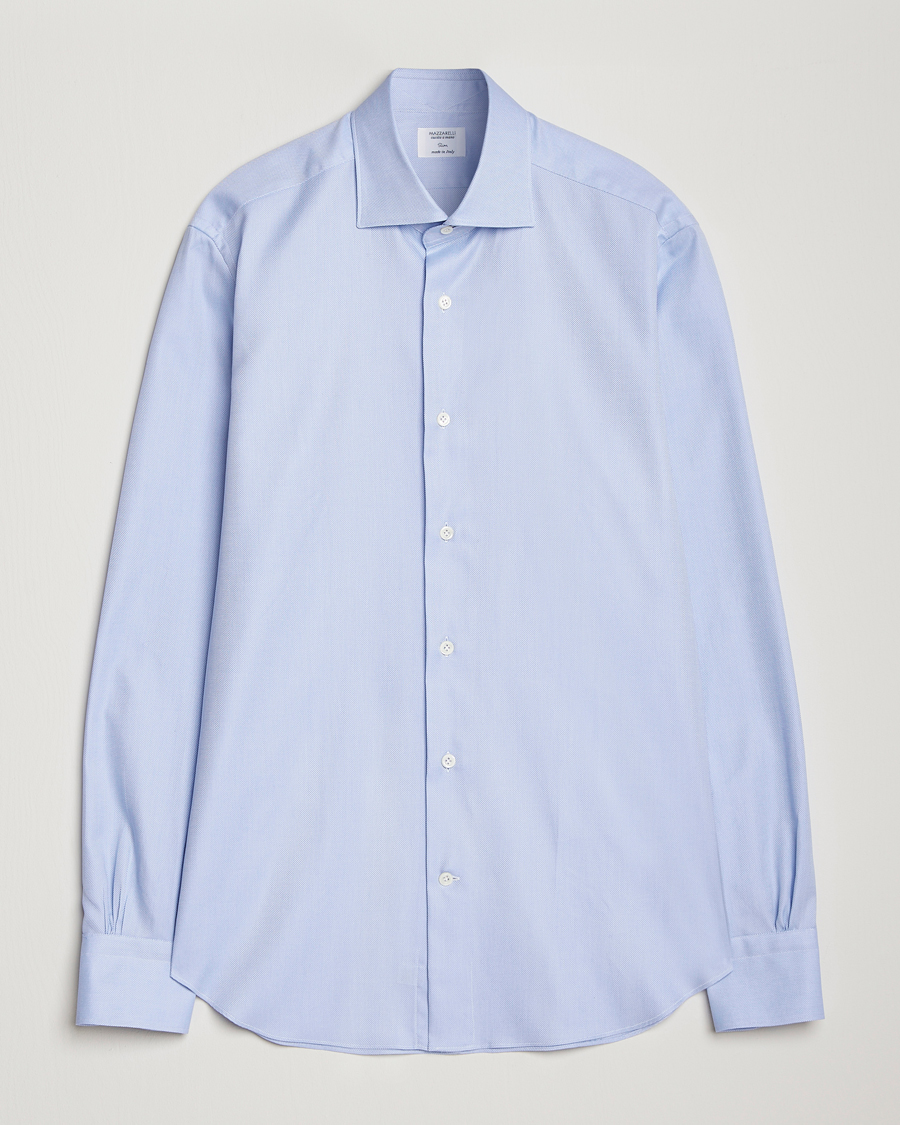 Mies | Kauluspaidat | Mazzarelli | Soft Oxford Cut Away Shirt Light Blue