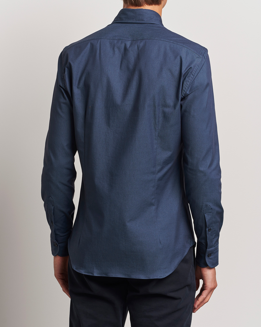 Mies | Kauluspaidat | Mazzarelli | Soft Garment Dyed Button Down Shirt Navy
