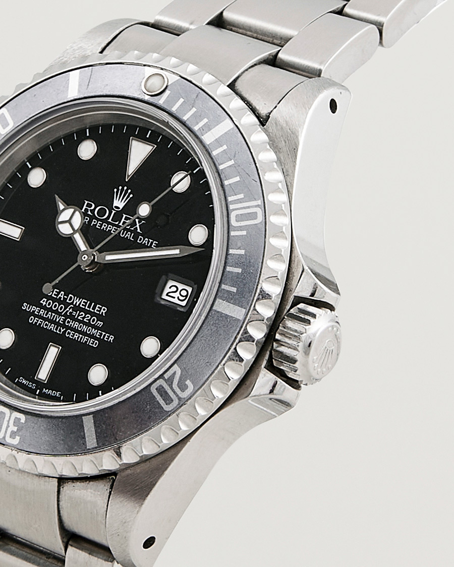 Mies | Rolex Pre-Owned Sea Dweller 16600 Oyster Perpetual Steel Black Silver | Rolex Pre-Owned | Sea Dweller 16600 Oyster Perpetual Steel Black Silver
