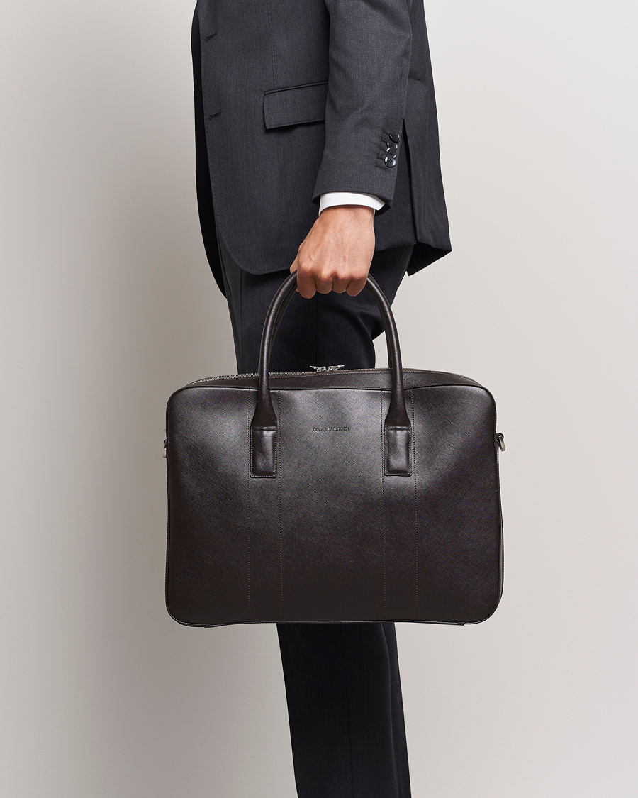 Mies | Uudet tuotekuvat | Oscar Jacobson | Leather Briefcase Forastero Brown