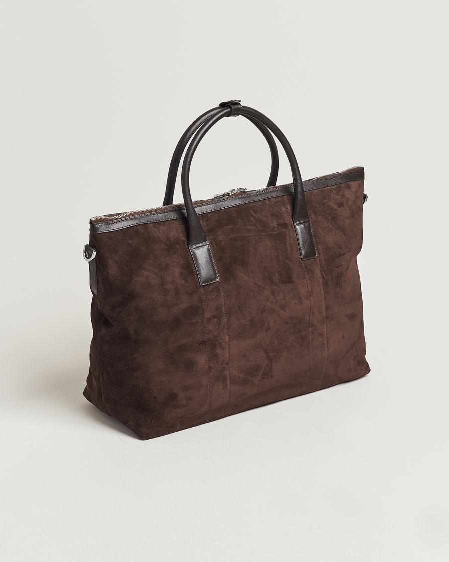 Mies |  | Oscar Jacobson | Weekend Bag Soft Leather Chocolate Brown
