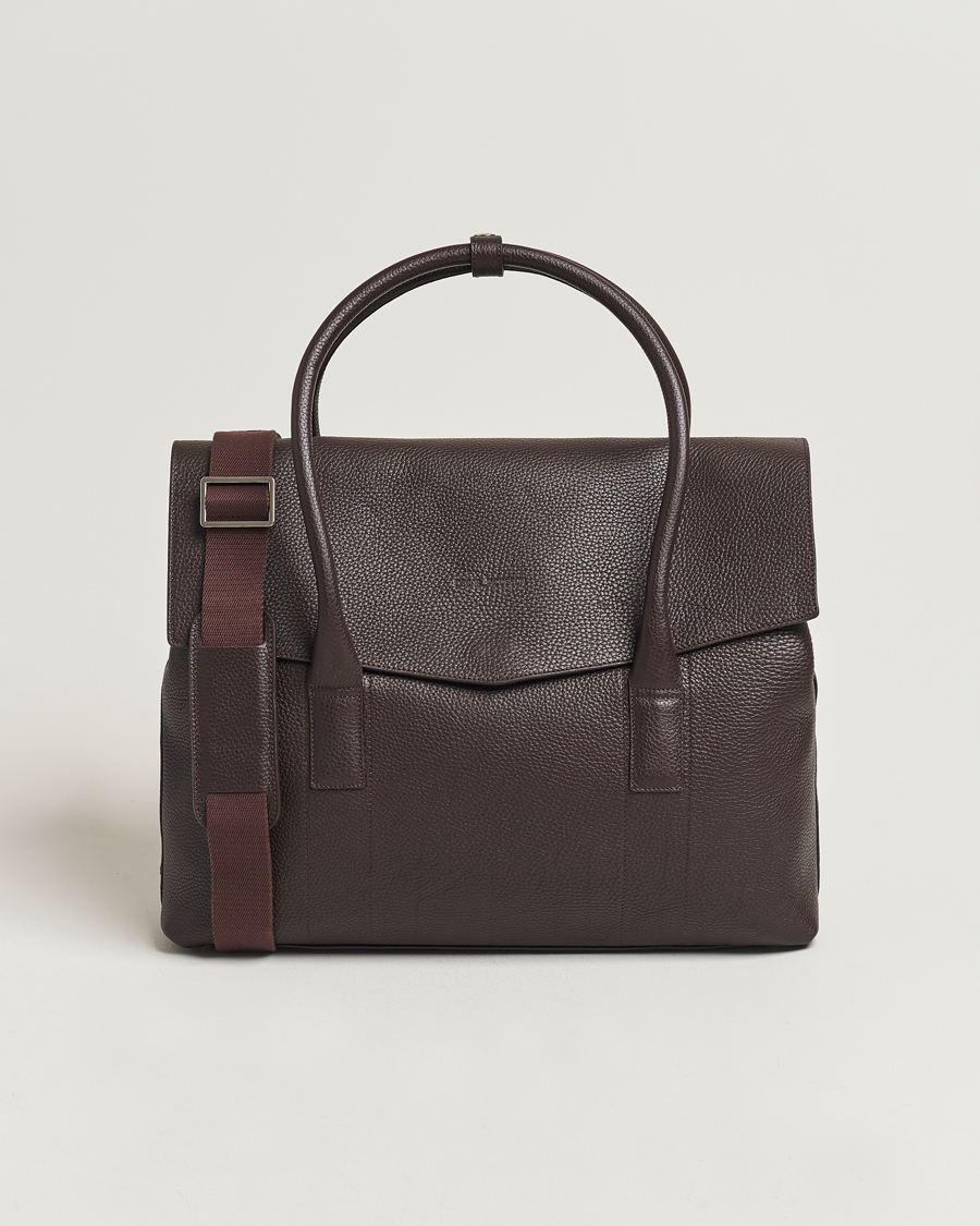 Mies | Oscar Jacobson Overnight Leather Bag Dark Mud Brown | Oscar Jacobson | Overnight Leather Bag Dark Mud Brown