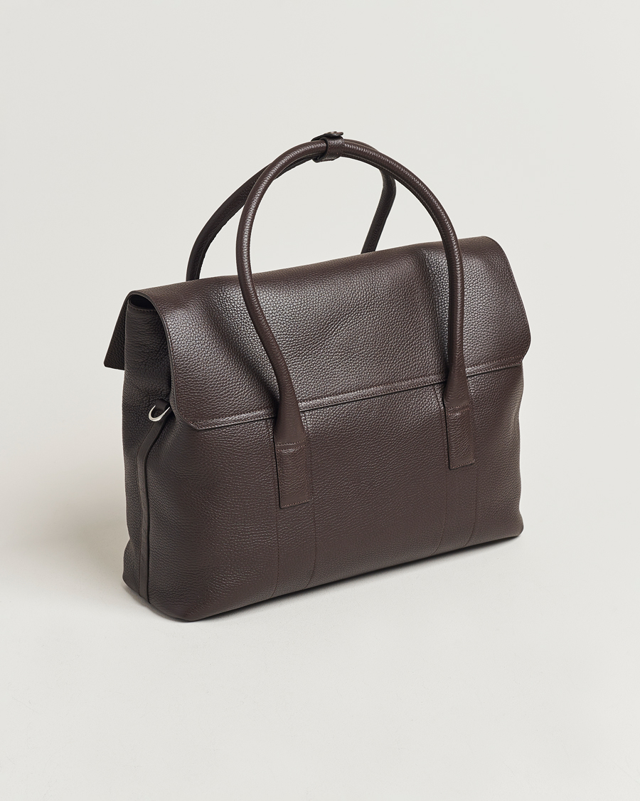 Mies | Oscar Jacobson Overnight Leather Bag Dark Mud Brown | Oscar Jacobson | Overnight Leather Bag Dark Mud Brown