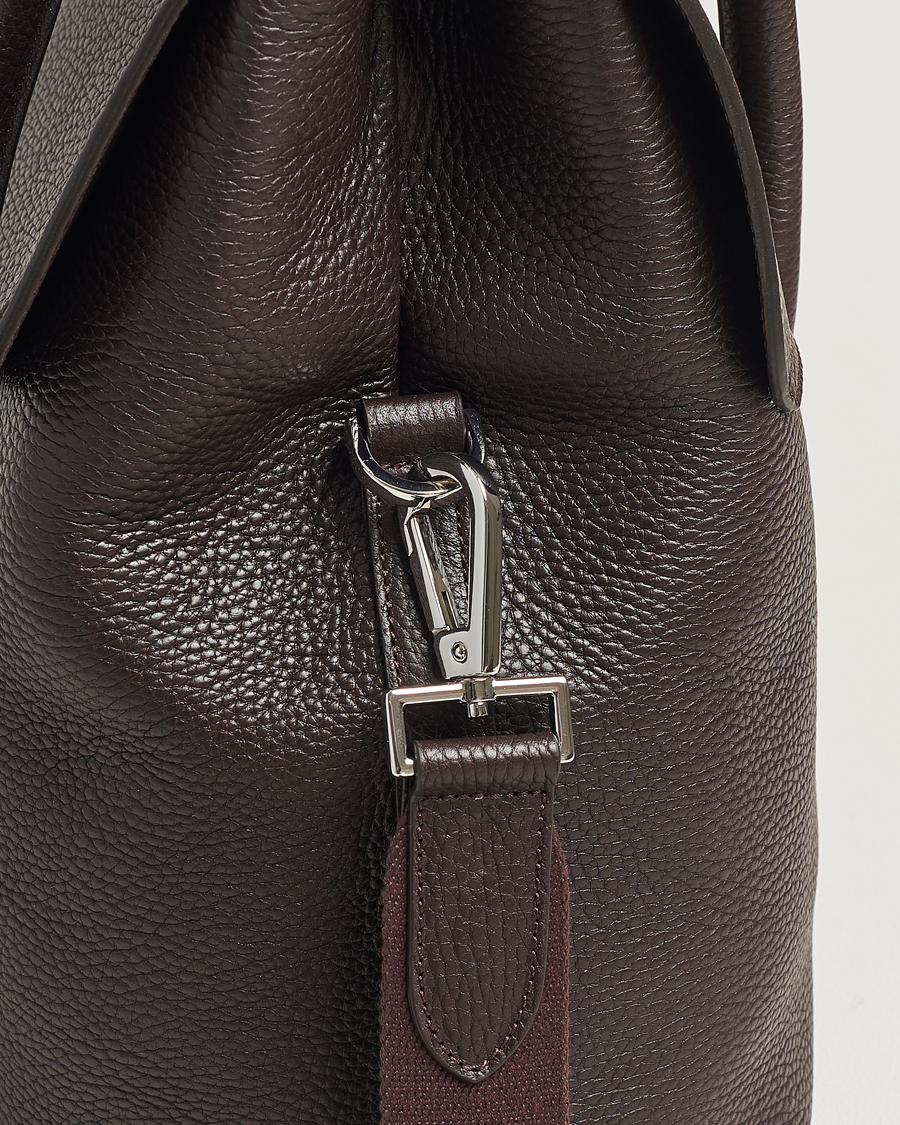 Mies | Oscar Jacobson Overnight Leather Bag Dark Mud Brown | Oscar Jacobson | Overnight Leather Bag Dark Mud Brown