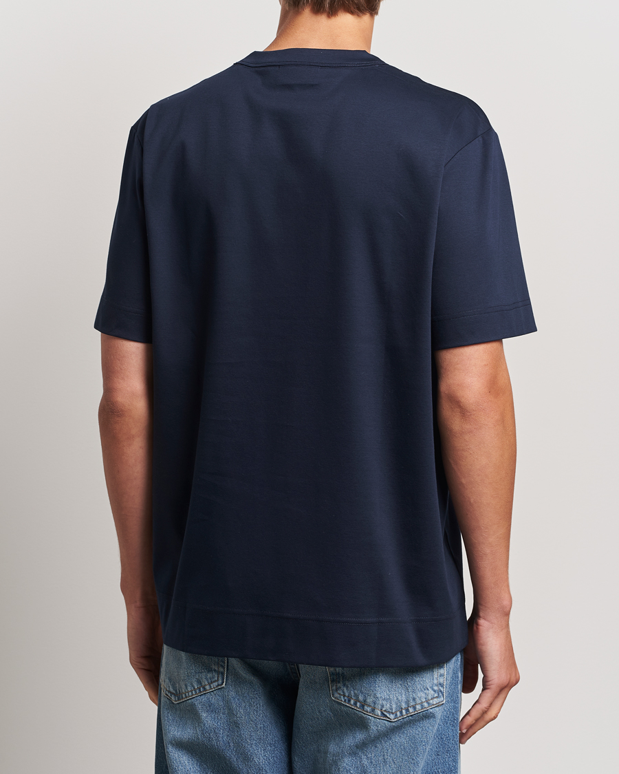 Mies | T-paidat | NN07 | Pedro Mercerized Crew Neck T-Shirt Navy Blue