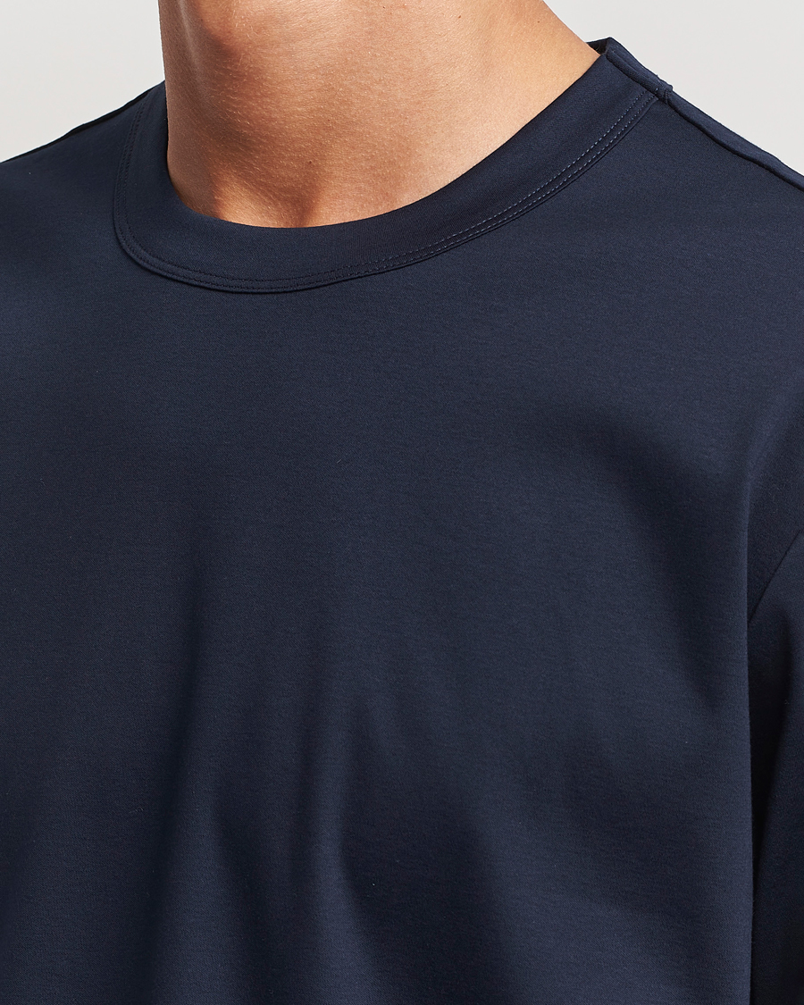 Mies | T-paidat | NN07 | Pedro Mercerized Crew Neck T-Shirt Navy Blue