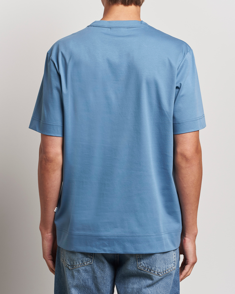 Mies | T-paidat | NN07 | Pedro Mercerized Crew Neck T-Shirt Blue Jasper