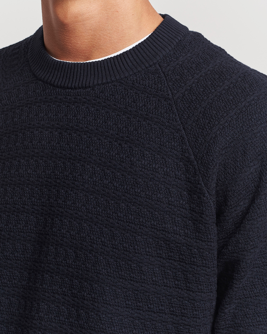 Mies | Puserot | NN07 | Collin Structured Knitted Sweater Navy Blue