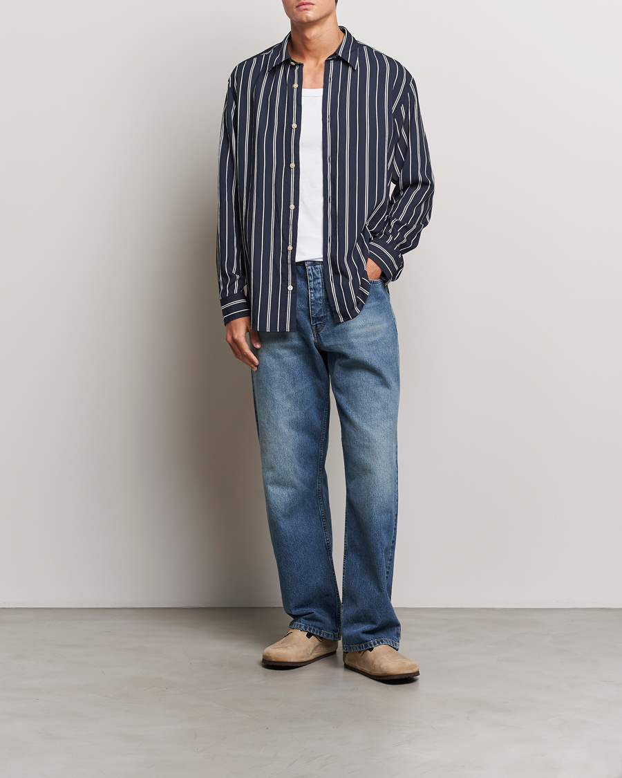 Mies | Kauluspaidat | NN07 | Quinsy Striped Shirt Navy/White