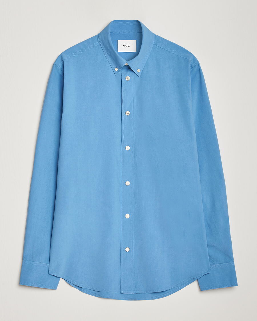 Mies | Kauluspaidat | NN07 | Colby Lyocell/Cotton Button Down Shirt Blue Jasper