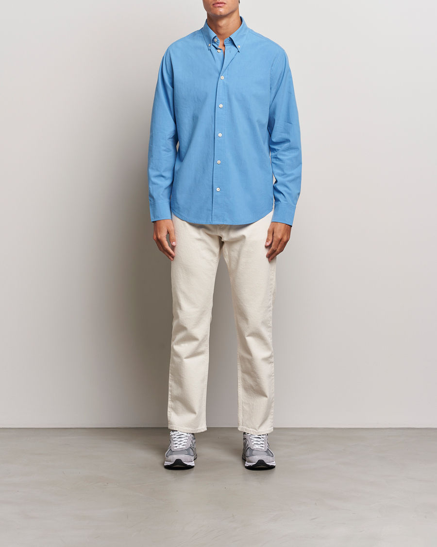 Mies | Kauluspaidat | NN07 | Colby Lyocell/Cotton Button Down Shirt Blue Jasper