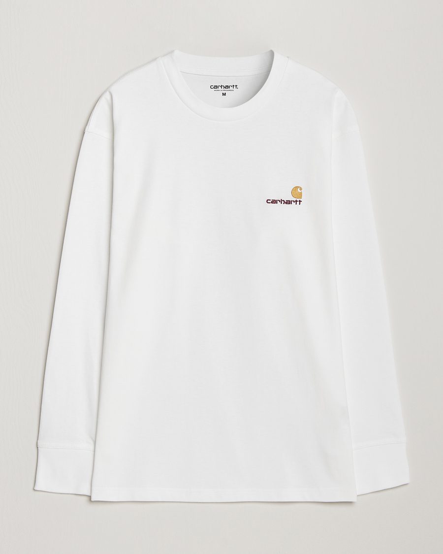 Mies | T-paidat | Carhartt WIP | American Script Long Sleeve T-Shirt White
