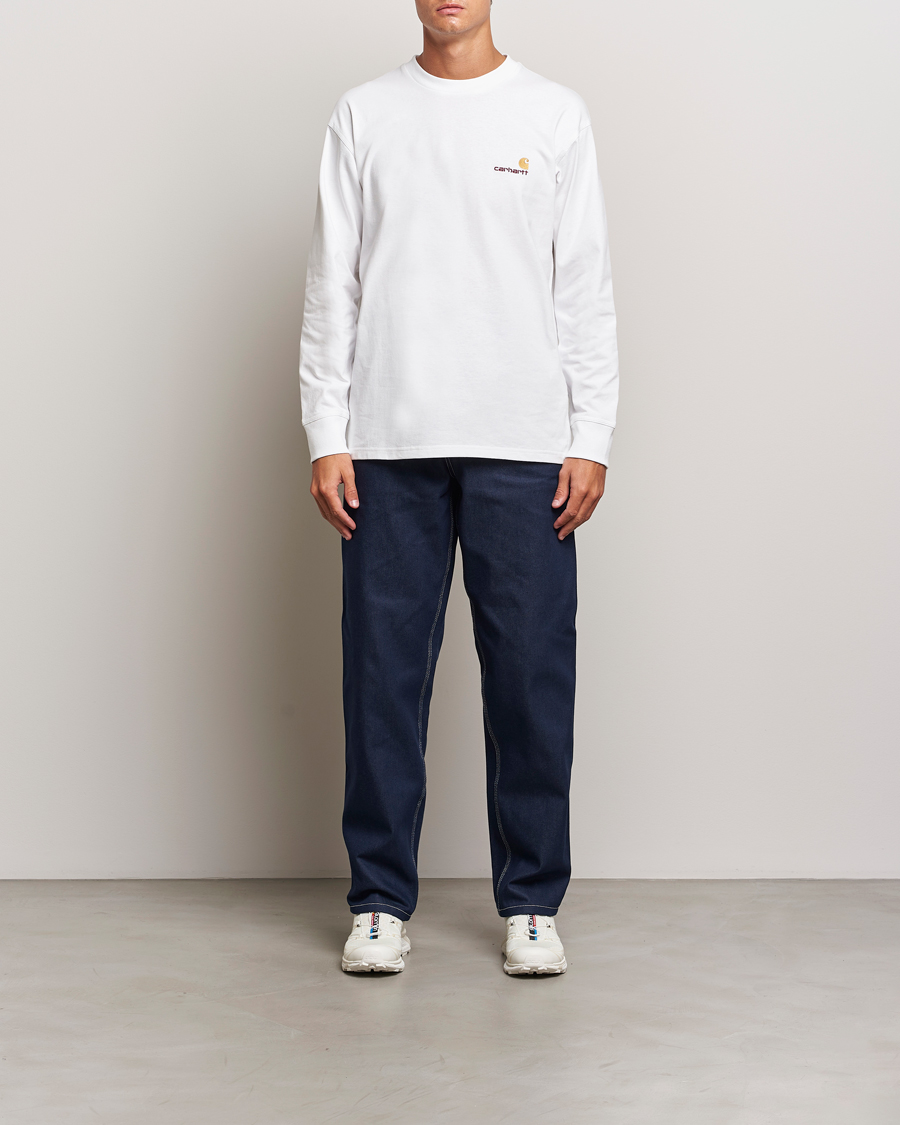 Mies | T-paidat | Carhartt WIP | American Script Long Sleeve T-Shirt White