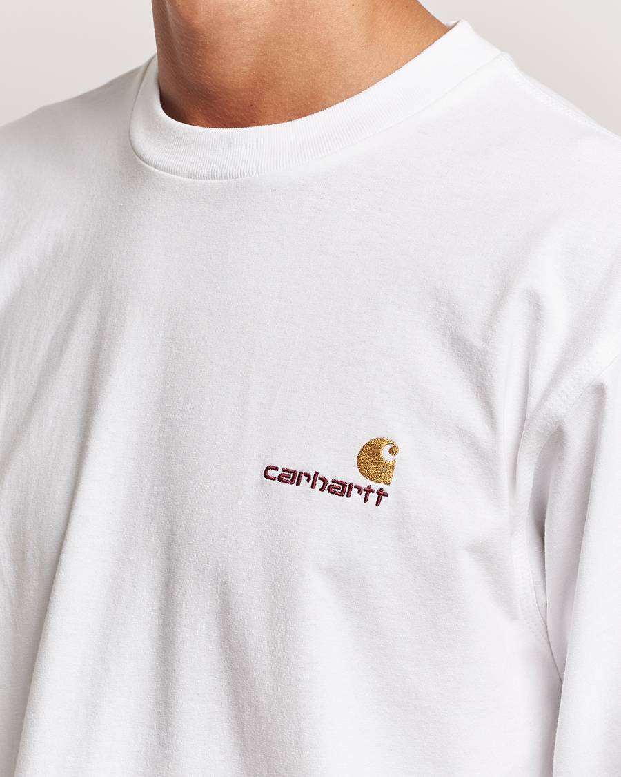 Mies | T-paidat | Carhartt WIP | American Script Long Sleeve T-Shirt White