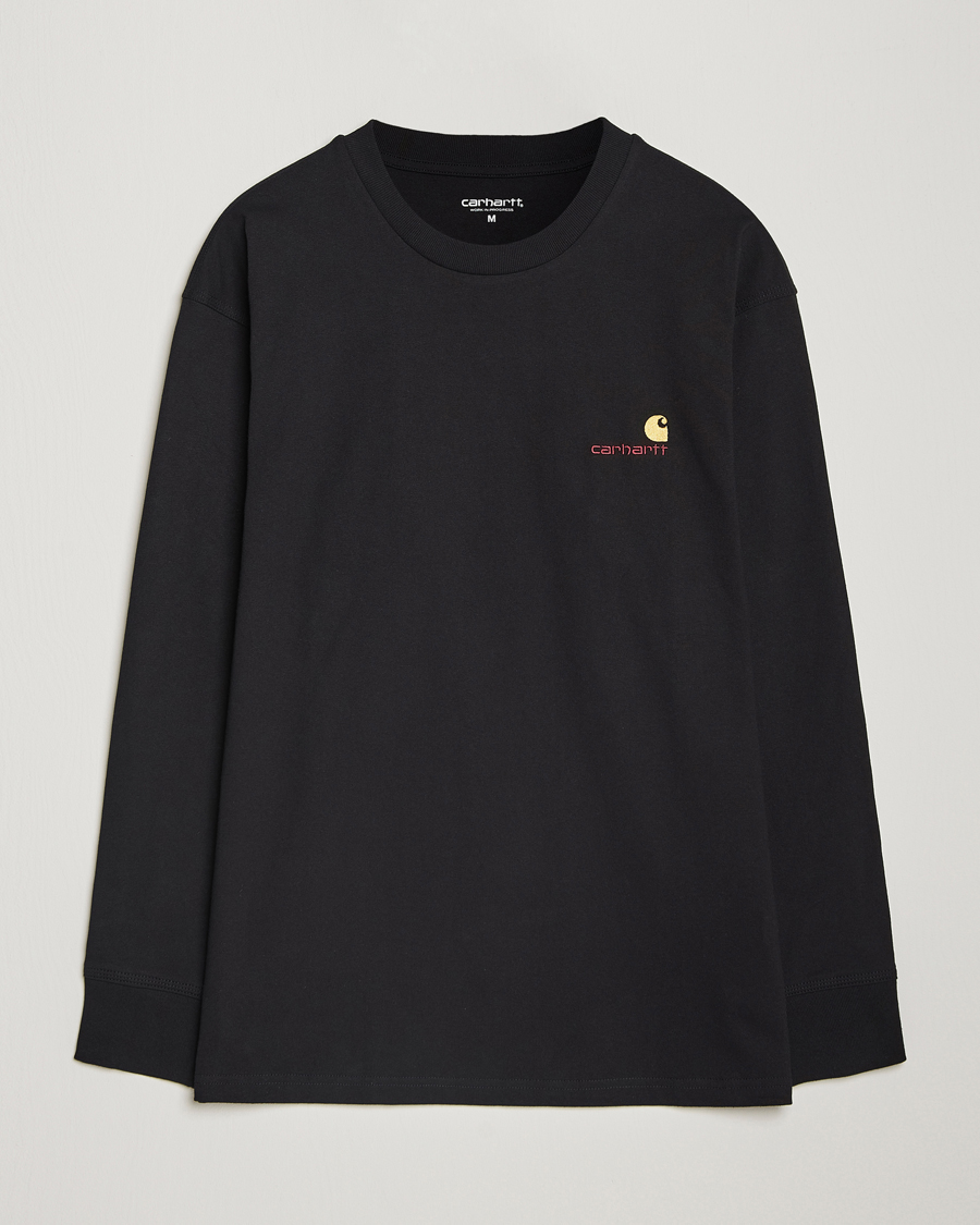 Mies | T-paidat | Carhartt WIP | American Script Long Sleeve T-Shirt Black