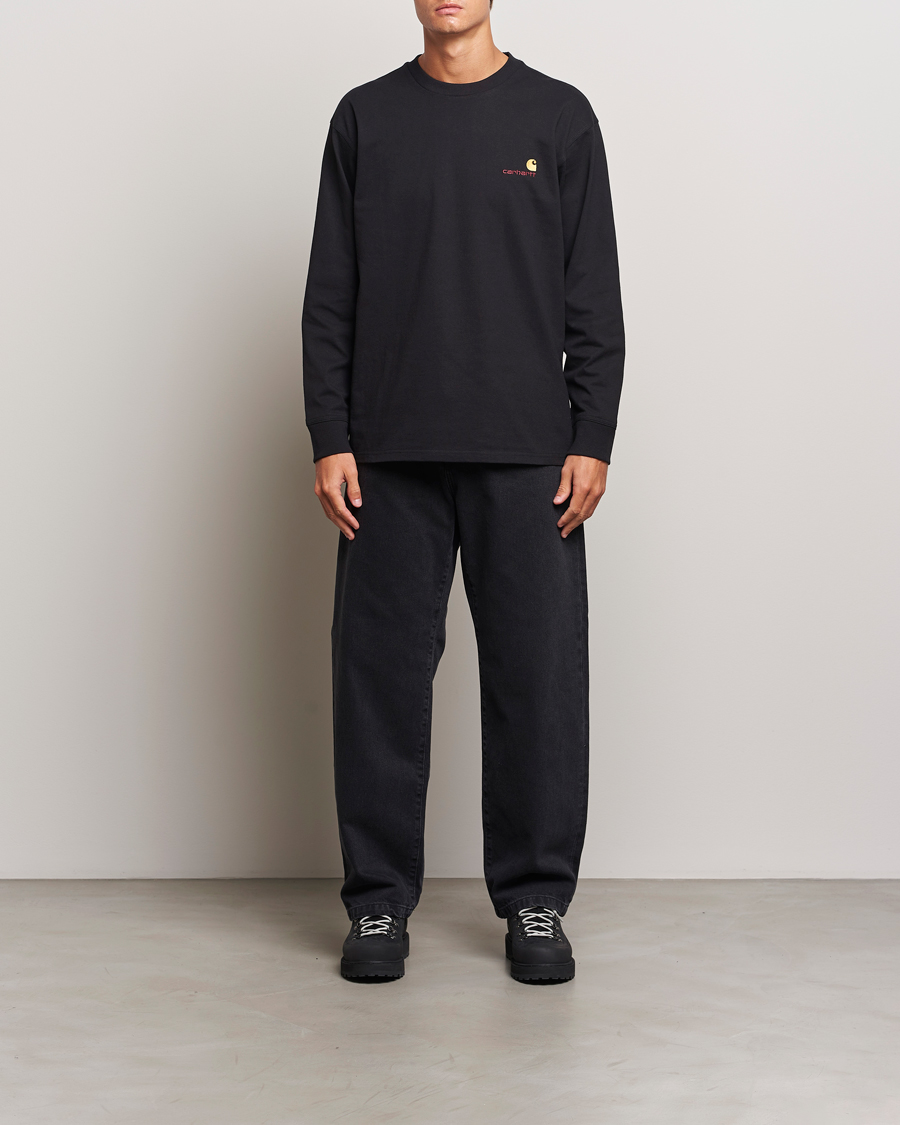 Mies | T-paidat | Carhartt WIP | American Script Long Sleeve T-Shirt Black