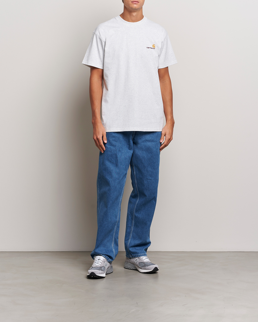 Mies | T-paidat | Carhartt WIP | American Script Short Sleeve T-Shirt Ash Heather