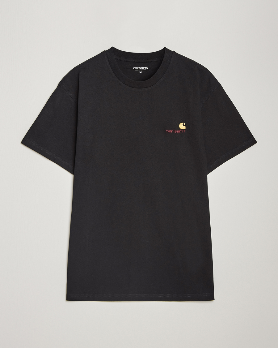 Mies | T-paidat | Carhartt WIP | American Script Short Sleeve T-Shirt Black