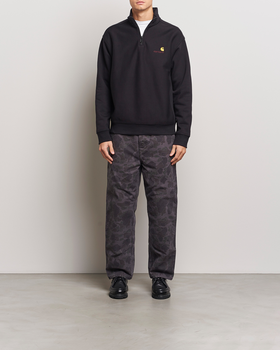 Mies | Puserot | Carhartt WIP | American Script Half Zip Sweatshirt Black