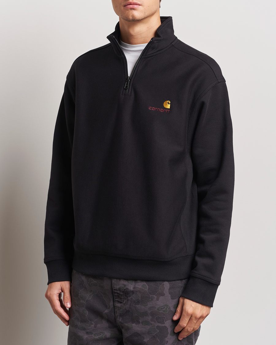 Mies | Puserot | Carhartt WIP | American Script Half Zip Sweatshirt Black