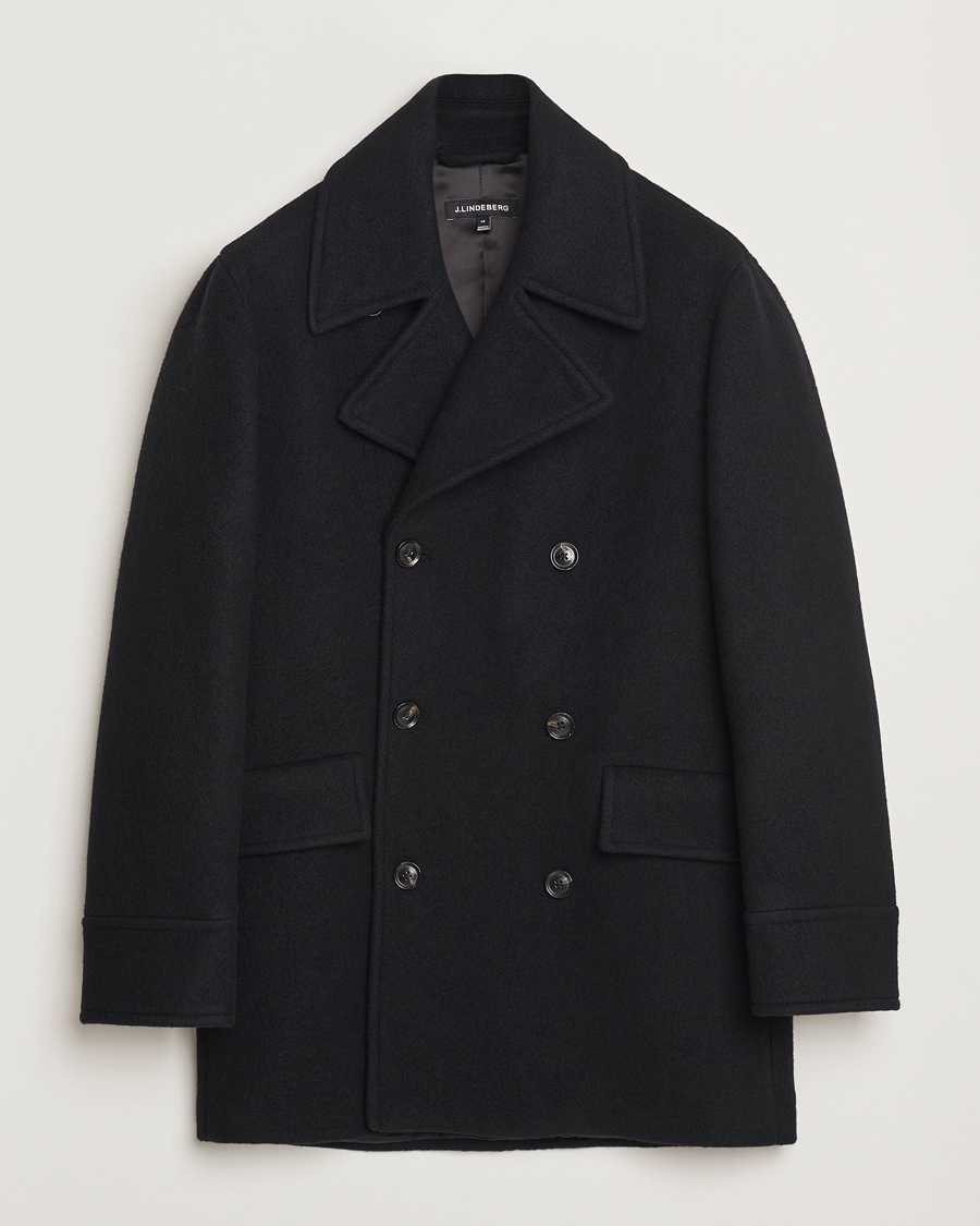 Mies | Takit | J.Lindeberg | Arno Double Breasted Coat Black
