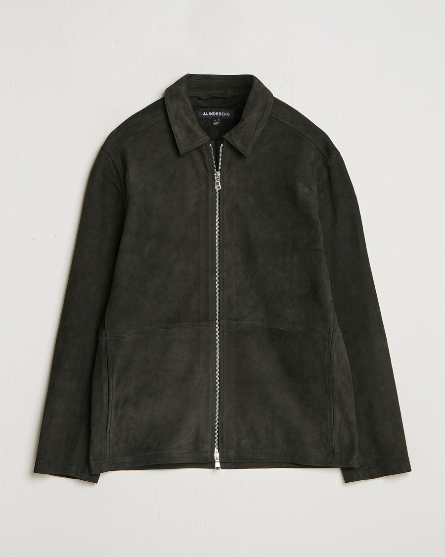 Mies | Takit | J.Lindeberg | Jonah Suede Overshirt Washed Black