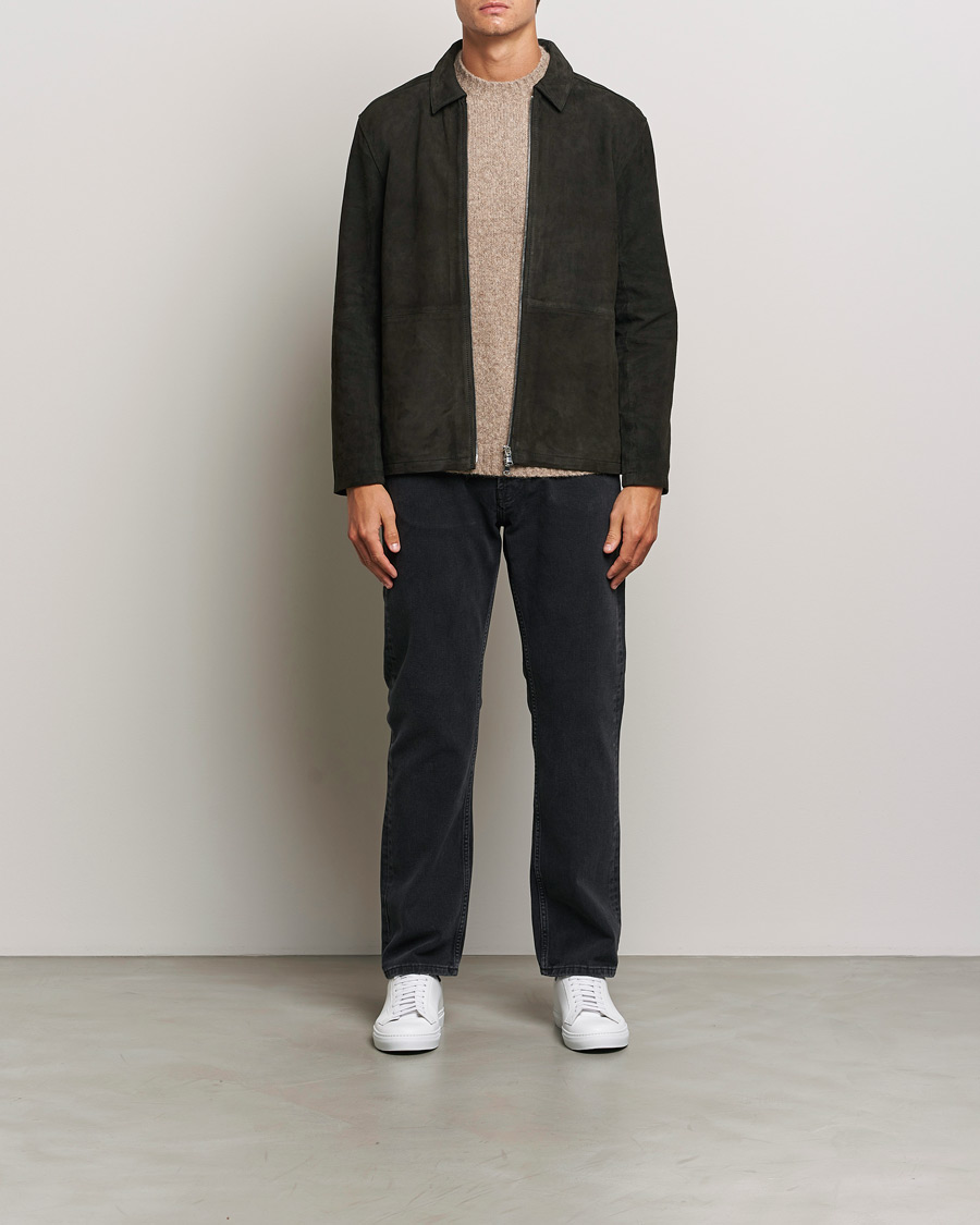 Mies | Takit | J.Lindeberg | Jonah Suede Overshirt Washed Black