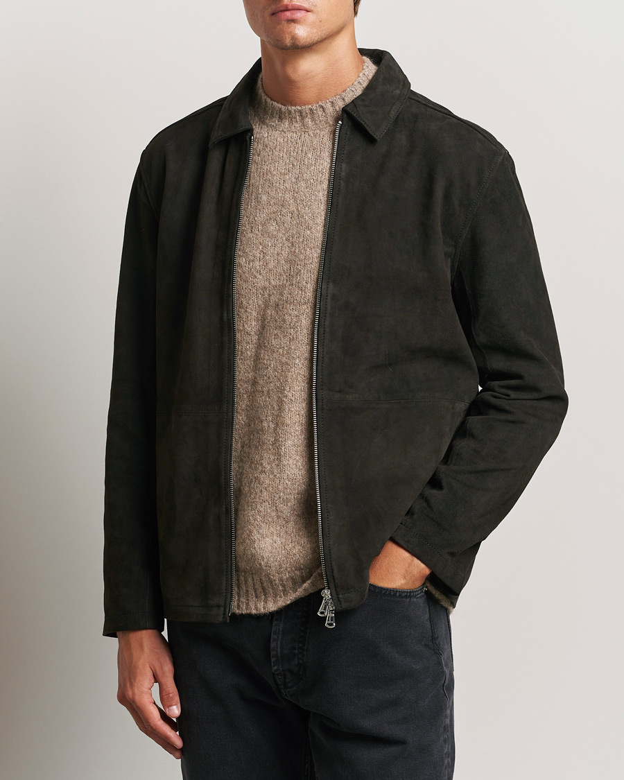 Mies | Takit | J.Lindeberg | Jonah Suede Overshirt Washed Black