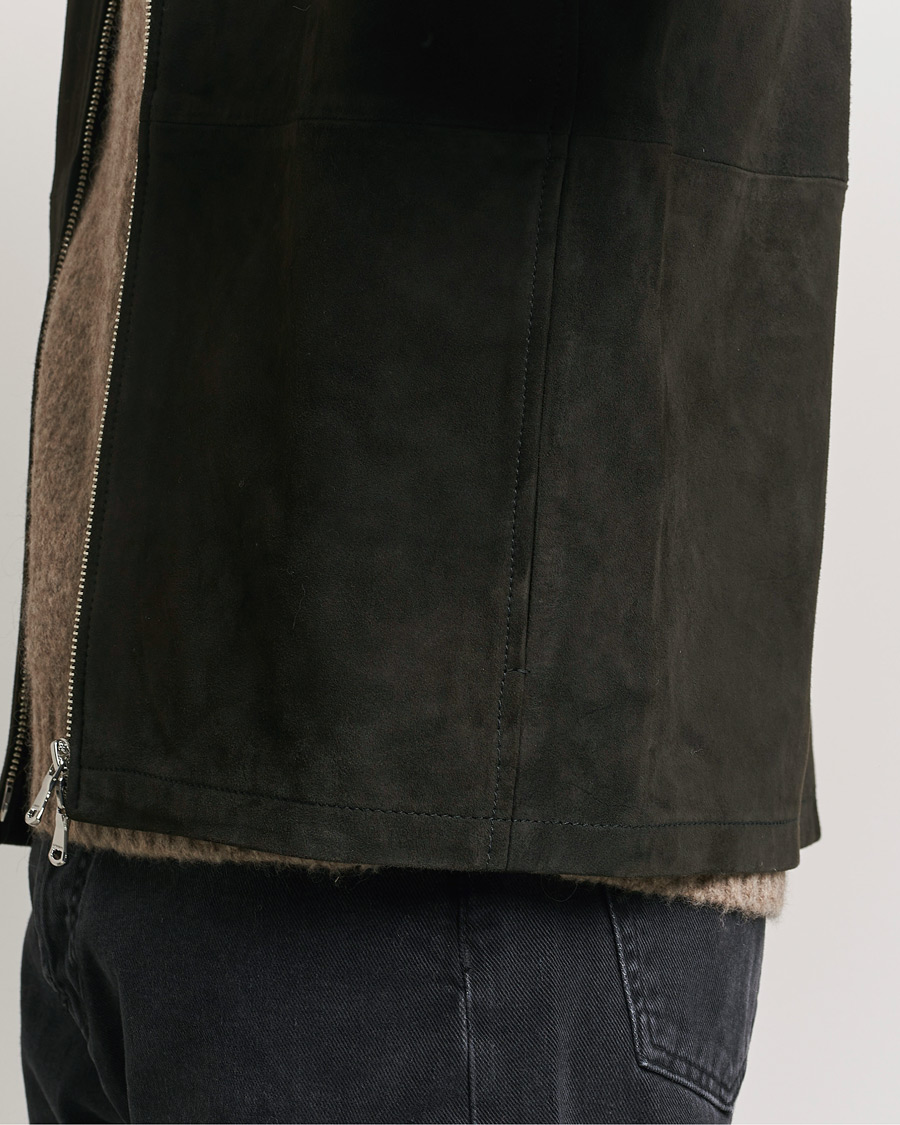 Mies | Takit | J.Lindeberg | Jonah Suede Overshirt Washed Black