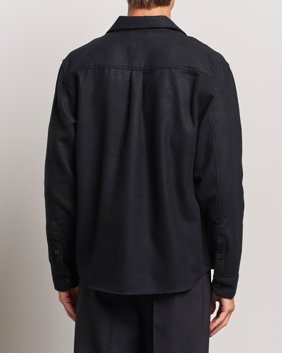Mies | Kauluspaidat | J.Lindeberg | Flat Wool Overshirt Black