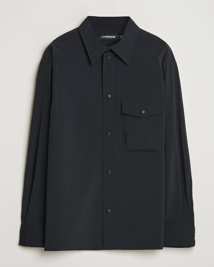 Mies | Kauluspaidat | J.Lindeberg | Howard Tech Press Stud Shirt Black