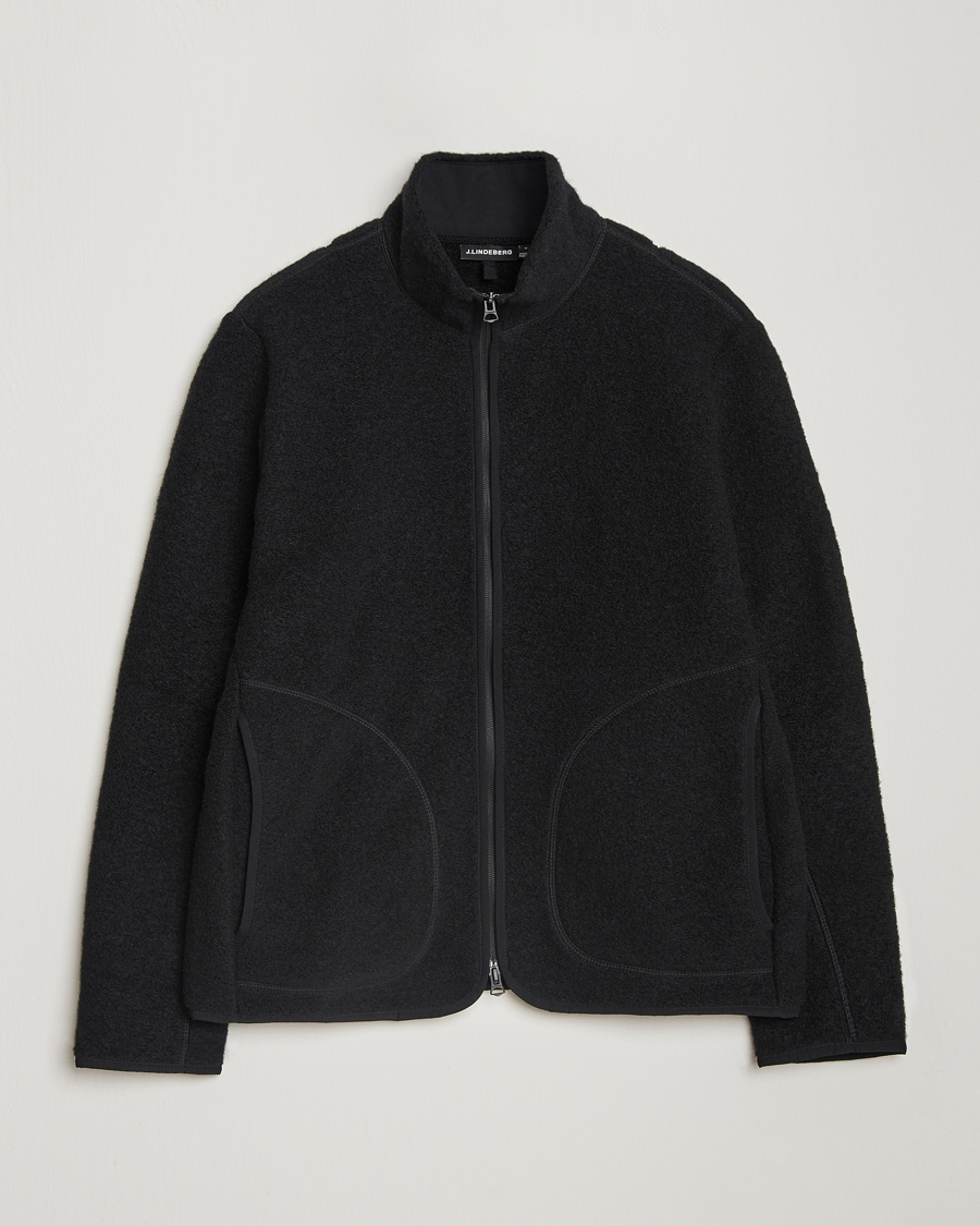 Mies | Puserot | J.Lindeberg | Dustin Wool Fleece Jacket Black